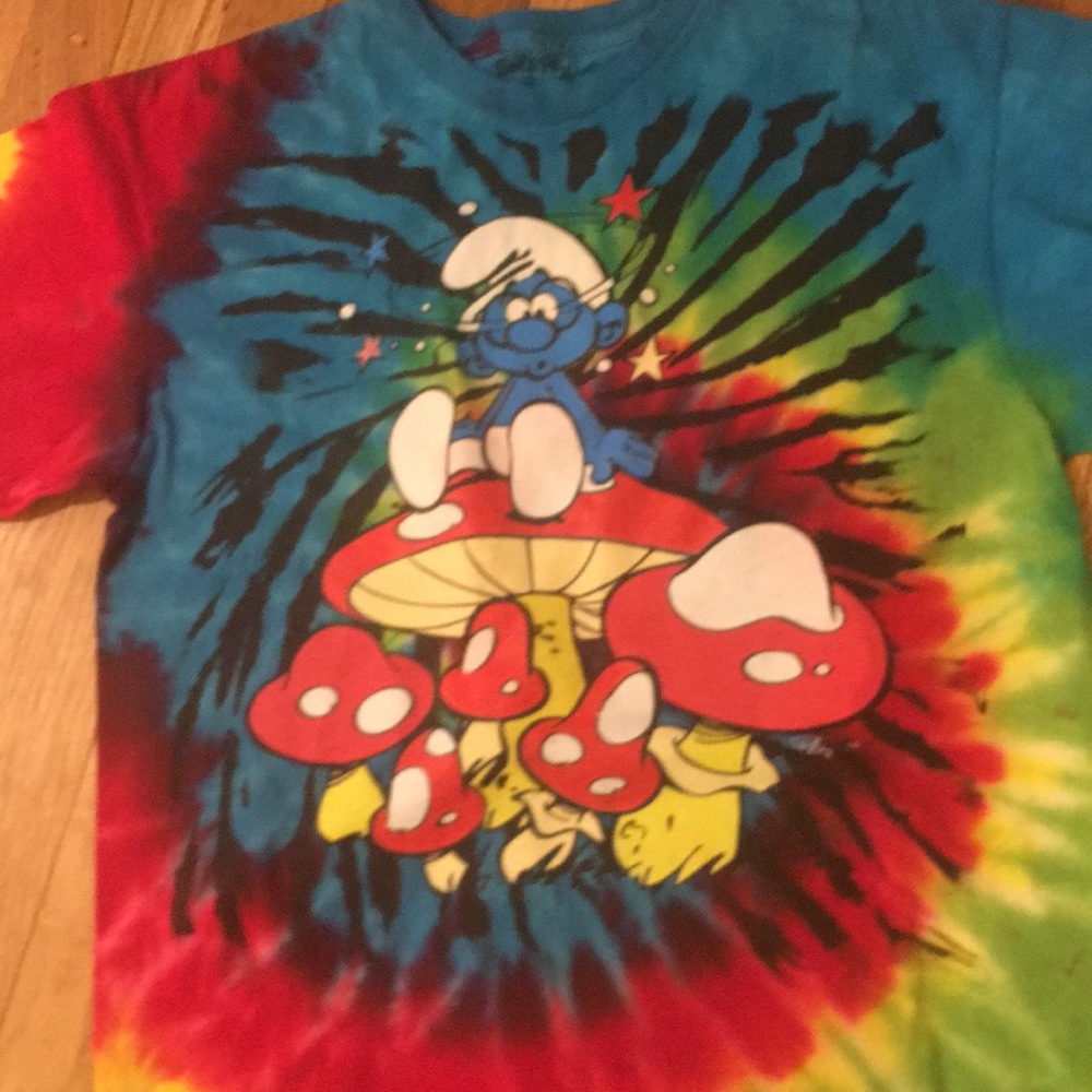 The smurfs t size medium men tie dye